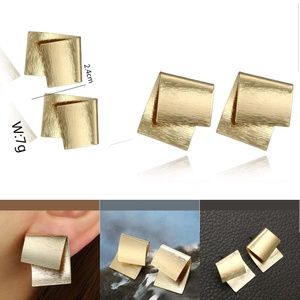 Cool Earrings Folded Block Irregular Geometric